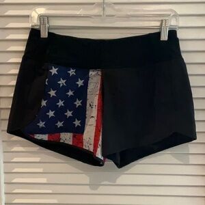 Born Primitive Black and American Flag Athletic Shorts